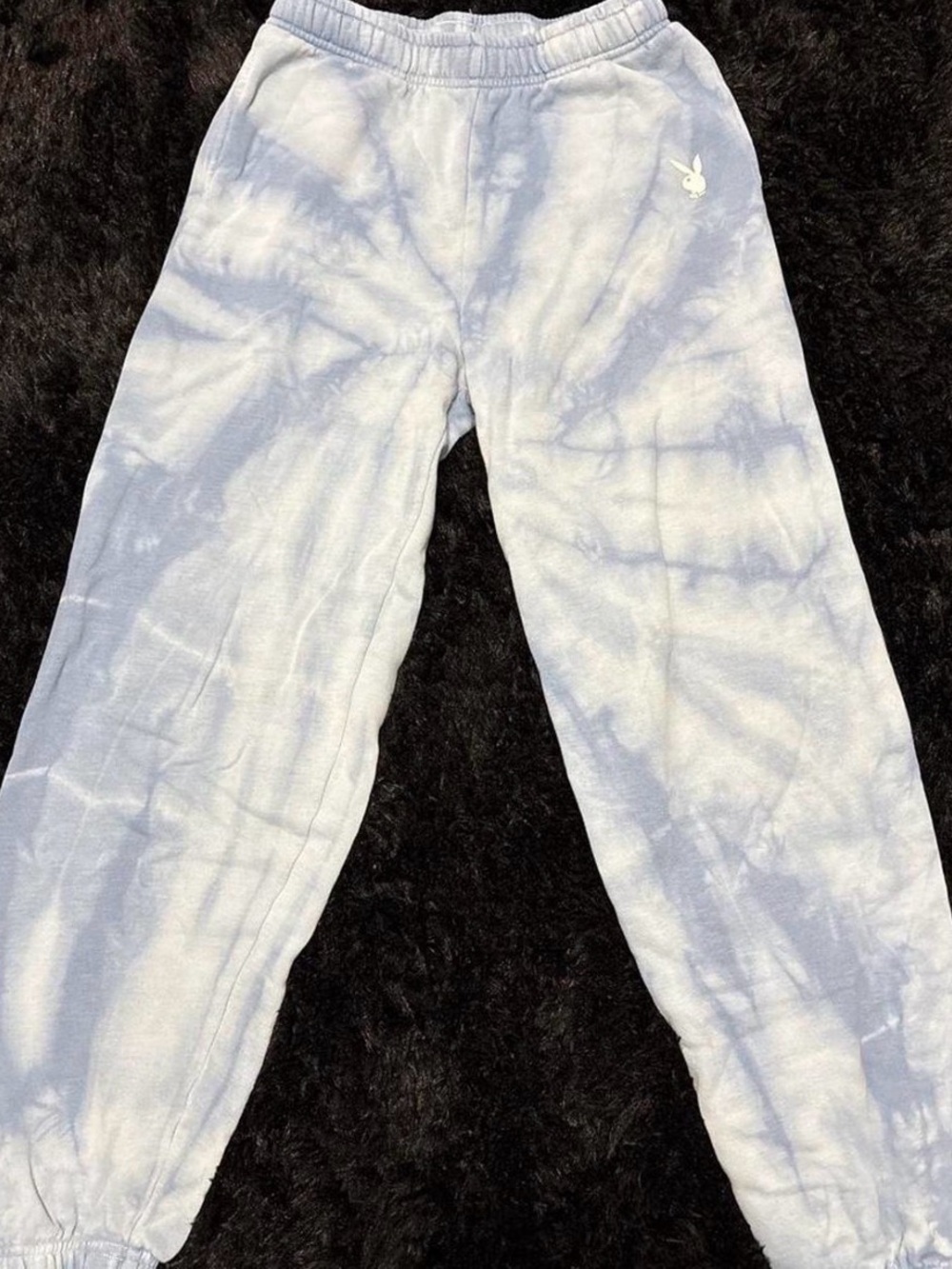 PLAYBOY Light Blue and White Tie-Dye Lounge Sweatpants